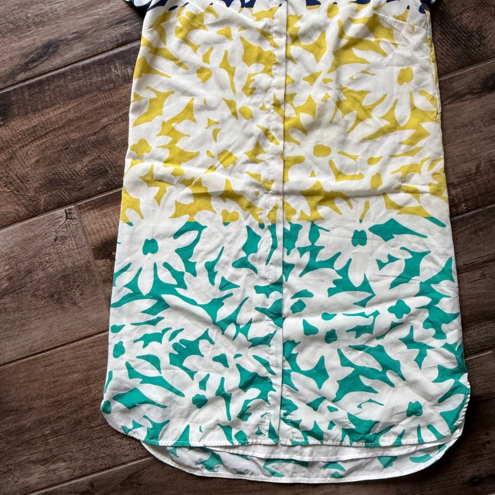 Anthropologie Whit Two Women's Color Blocked Blooms Mini Shirt Dress,Multi, Xs View 6